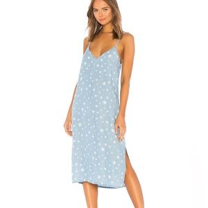 Americana Slip Dress in Light Wash denim retro 90s